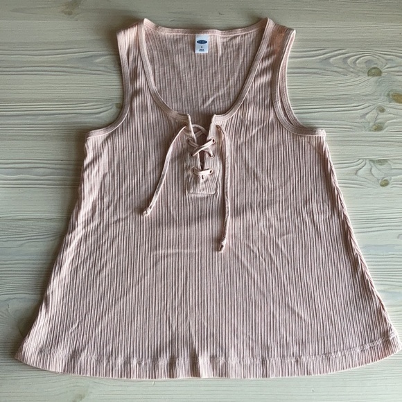 Old Navy Rib-Knit Lace-Up Swing Tank Top - Picture 3 of 6